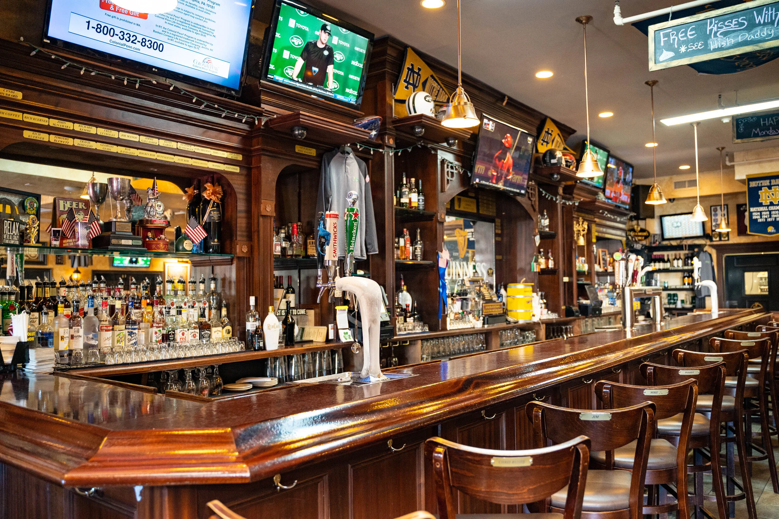 Full bar interior at Flanagan's